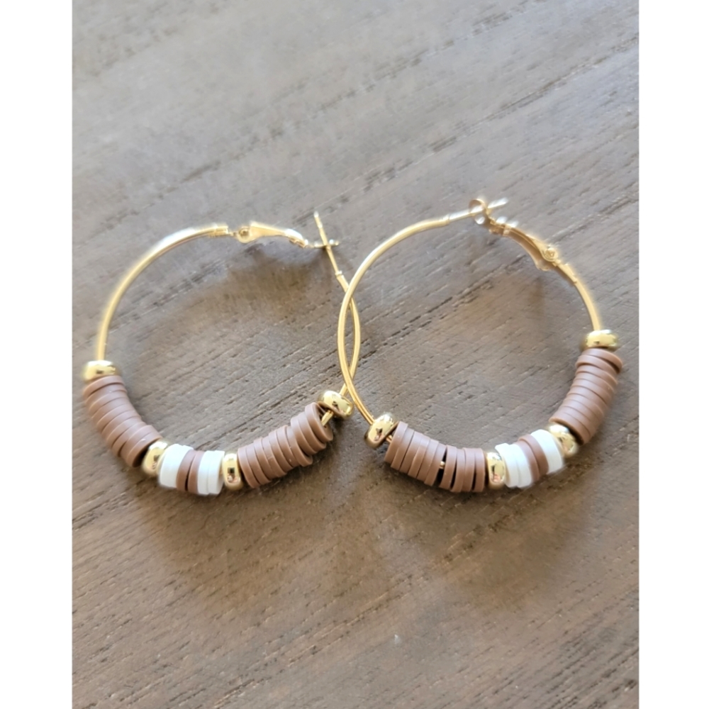 Roxy Hoop Clay Earrings